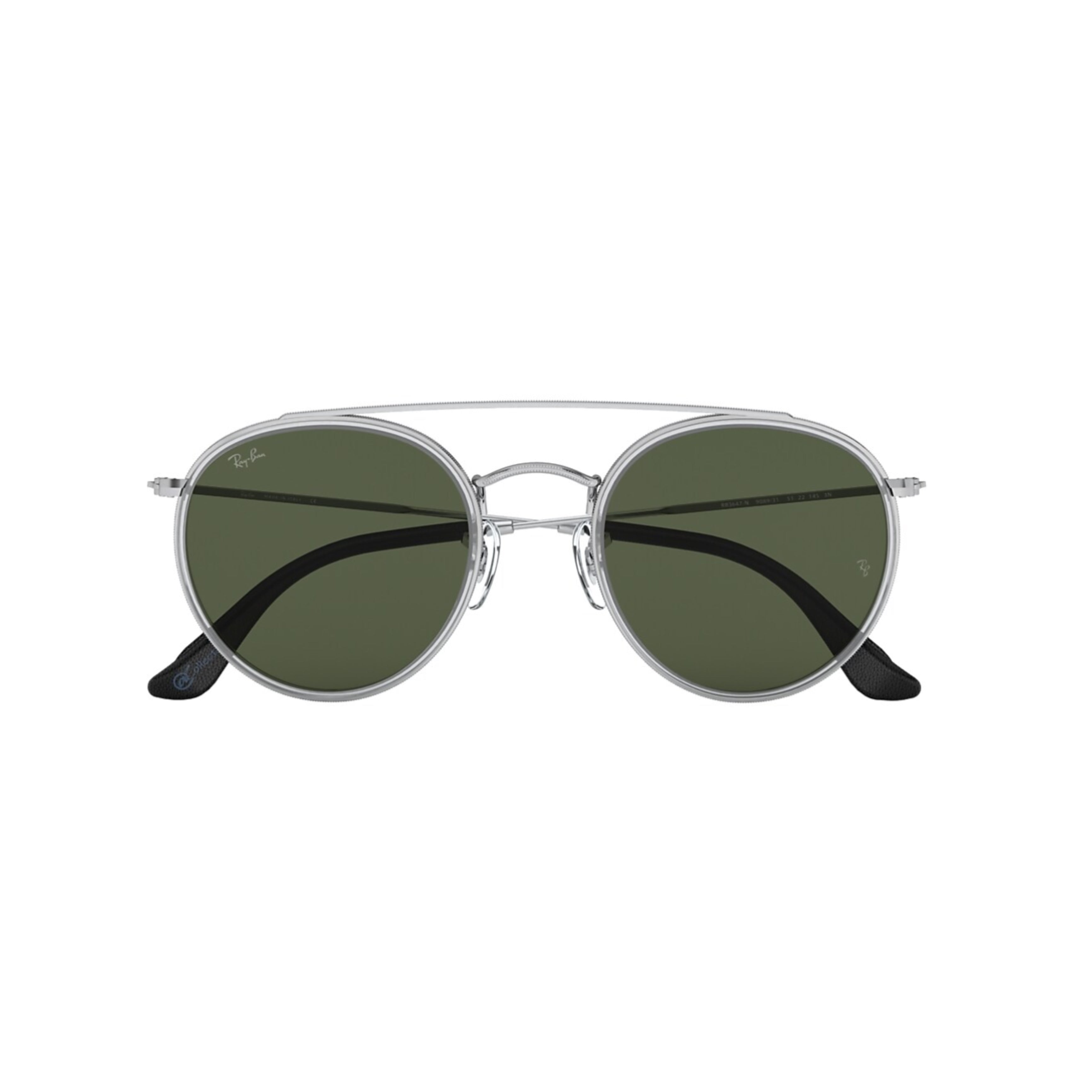 ROUND DOUBLE BRIDGE 3647N - Plateado borde transparente - Verde G15 (9089/31)