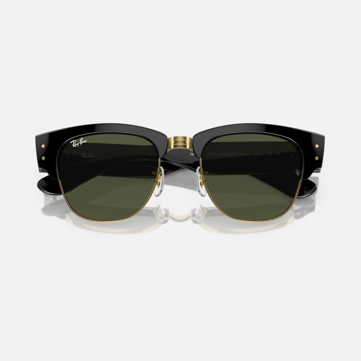 MEGA CLUBMASTER 0316S - Negro con Dorado - Verde G15 (Negro)