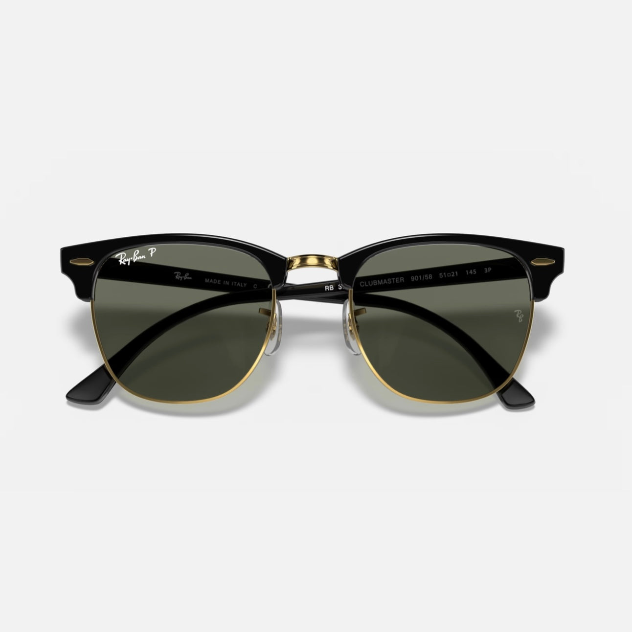 CLUBMASTER 3016 - Negro Dorado - Verde G15 Polarizado