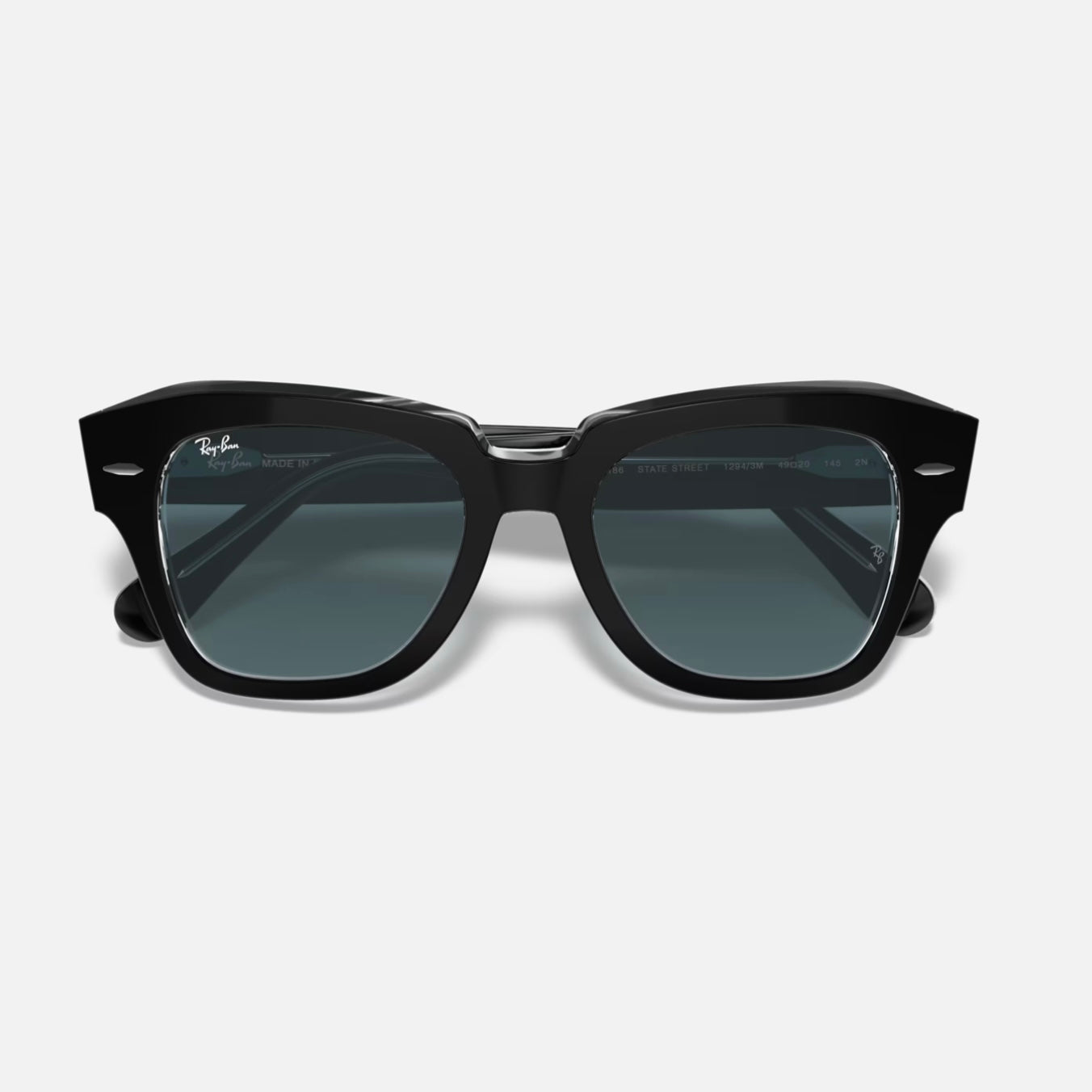 STATE STREET 2186 - Negro sobre Transparente - Azul Degradé