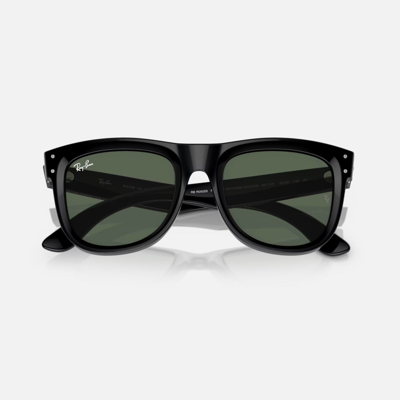 WAYFARER REVERSE 0502S - Negro Pulido - Verde G15