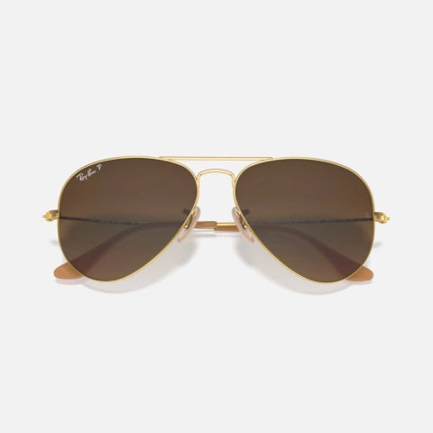 Aviator Polarizado 3025 - Dorado Marrón Liso Polarizado (001 57)