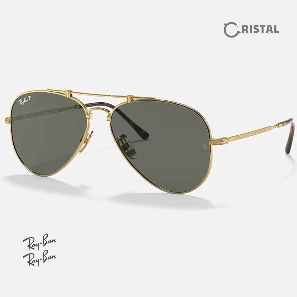 Aviator Titanium 8125 (Polarizado) - 9143 Dorado - verde polarizado