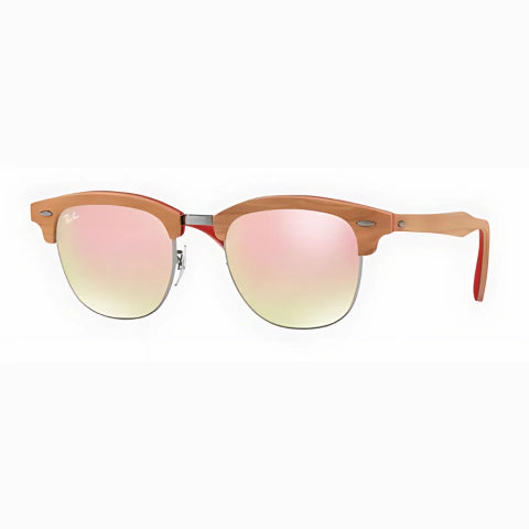 Clubmaster Wood 3016M - 1219 7O Madera Clasica Rosa Degrade Espejado