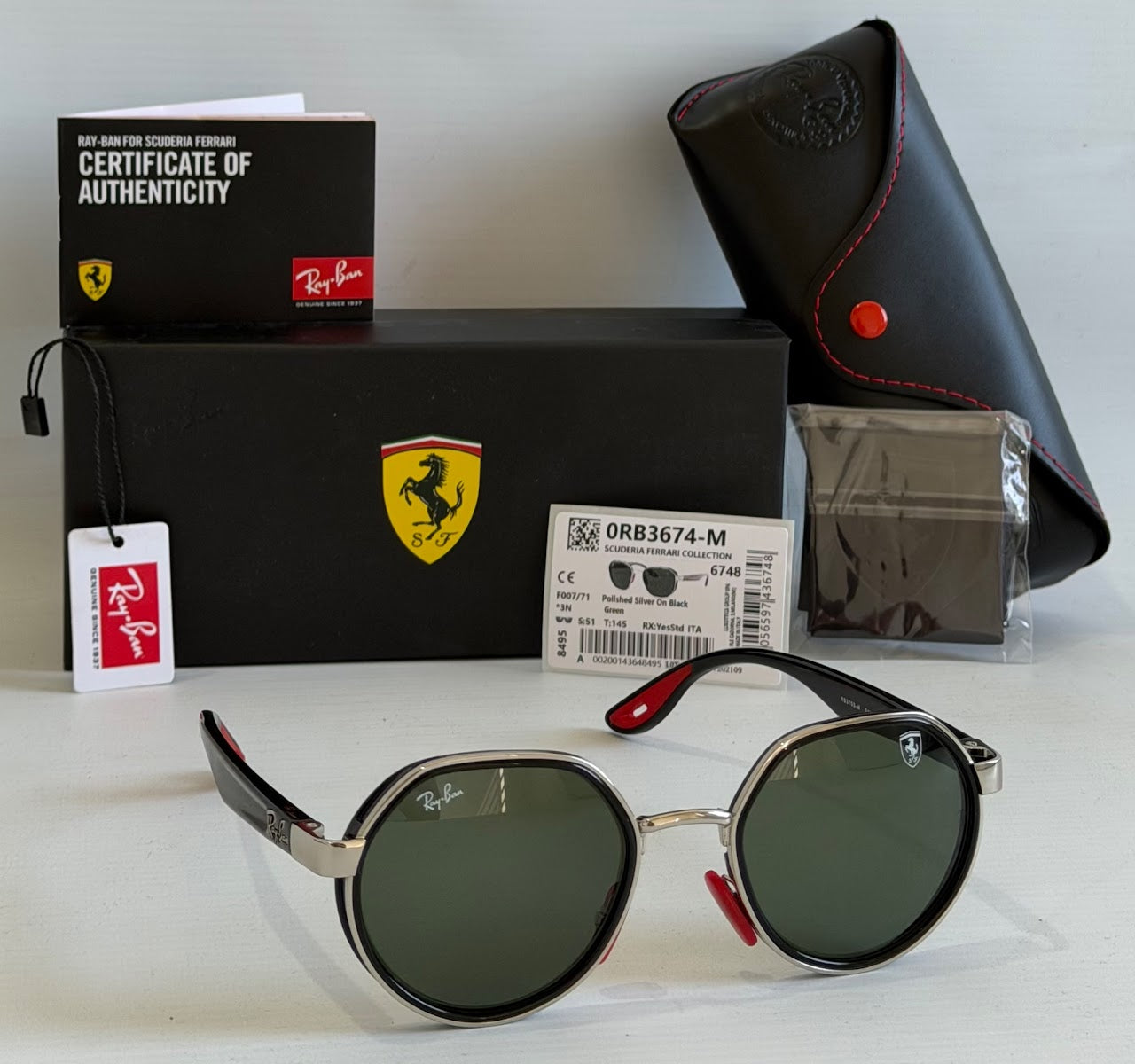 Scuderia Ferrari Round Double Bridge 3703M - Plateado Verde